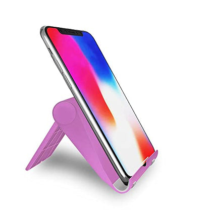 Adjustable Cell Phone Stand for Desk, Portable Phone Holder Compatible with Most iPhone, Samsung and Other Smartphones- Light Pink - color: Light Pink