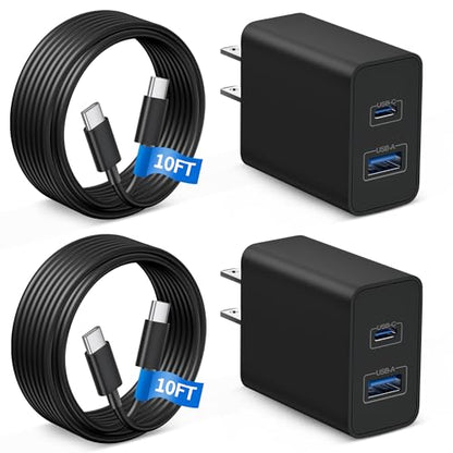 iPhone 18 Pro/18 Pro Max/Duo/18/17/16 Charger, 2Pack 45W Fast USB C Charger - color: Black, size: 10FT