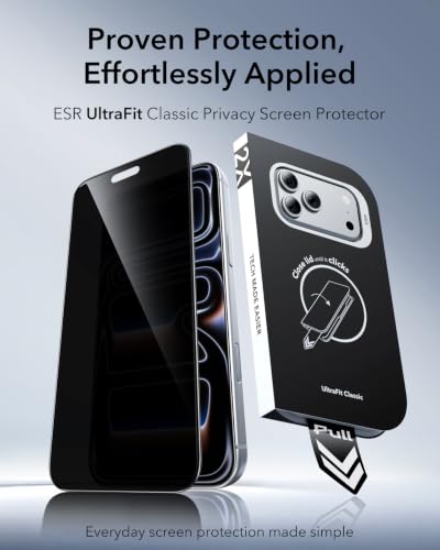 ESR 3 Pack for iPhone 17 Pro Max Privacy Screen Protector, Classic - size: iPhone 17 Pro Max 6.9 inch