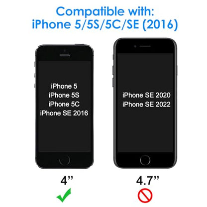 JETech Screen Protector for iPhone SE 2016, iPhone 5s/5/5c, 2-Pack | HD Clear, Tempered Glass Film, Anti-Scratch Glass - size: iPhone SE 2016/5s/5c/5