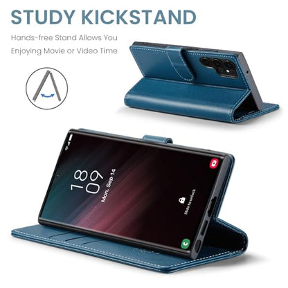 FLIPALM Wallet Case for Samsung Galaxy S26 Ultra 6.9", Blue | Card Holder, RFID Blocking, PU Leather Folio Flip, Kickstand, Protective Shockproof Cover - color: Blue, size: Samsung Galaxy S26 Ultra
