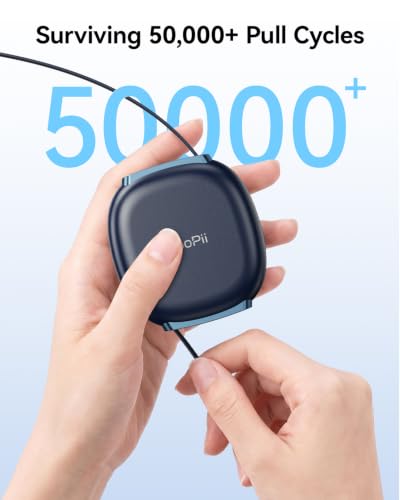 SOOPII 240W Retractable USB C Cable with Mag Snap Storage (2Pack 5.91FT) - color: NavyBlue, size: 5.91FT-2Pack