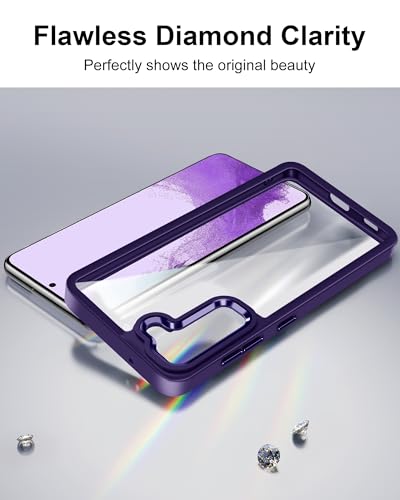 HOOMIL Case for Samsung Galaxy S22 Plus 5G 6.6-Inch, Non-Yellowing, Drop Protection, Anti-Scratch Transparent Hard Back Phone Cover - Dark Purple - color: Dark Purple, size: Samsung Galaxy S22 Plus