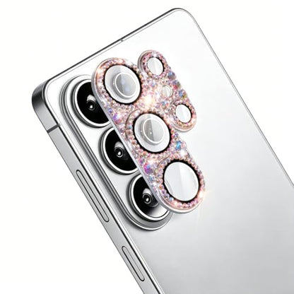 Bling Diamond Camera Lens Protector Compatible with Samsung Galaxy S26 Ultra, Metal Glitter Gem Camera Cover，9H Tempered Glass lens full Screen Sparkle Rhinestone Protector - color: for Galaxy S26 Ultra