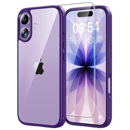 TAURI for iPhone 17 Case, Anti-Yellowing with Screen Protector, Military-Grade Protection Shockproof Slim Phone Case for iPhone 17, Purple - color: E-Purple
