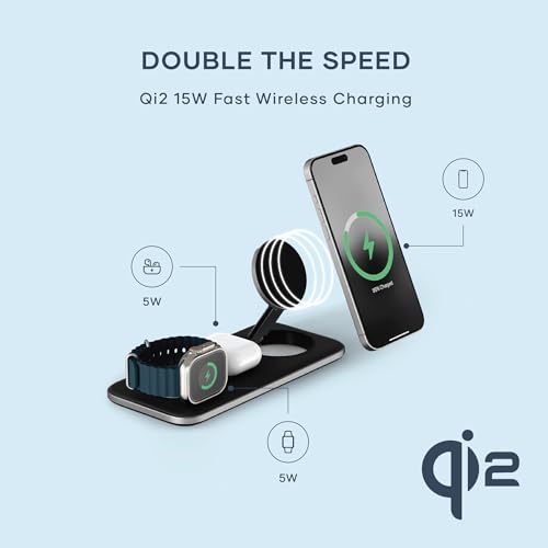 Satechi Qi2 Trio Wireless Charging Pad, 15W Fast Charging, 5W for AirPods