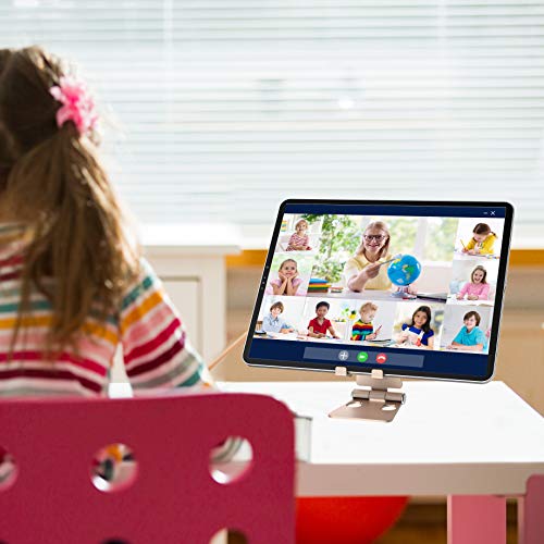 Aduro U-Rise XL Adjustable Aluminum Tablet Stand iPad Holder Foldable Phone Stand Compatible with iPhone iPad Pro 11, 9.7, 10.5 Air Mini 4 3 2, Nexus, Tab, E-Reader (4-12") Gold - color: Gold