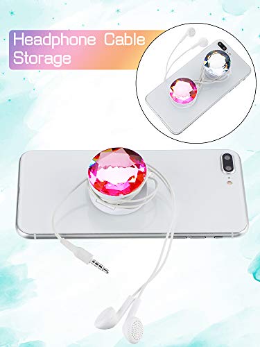 Weewooday 4 Pcs Crystal Glitter Phone Grip Holder with Expanding Kickstand