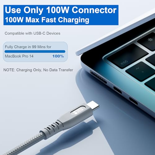 SIQIWO 100W USB C Multi Charging Cable, 4FT-1Pack PD3.0 Fast Charging Cable