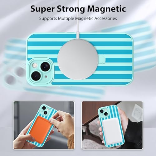 KANGHAR Compatible with iPhone 15 Case Stripes -Blue - color: Blue-Stripes, size: iPhone 15