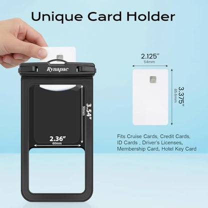 Rynapac Waterproof Phone Pouch [Up to 8.5"] - 2 Pack, IPX8 Waterproof Phone Case with Lanyard for iPhone 17 16 15 Pro Max, Touchscreen & Photograph, Cellphone Dry Bag for Beach Cruise Essentials 2026 - color: [Black + Black]
