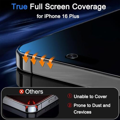 Ferilinso Privacy Screen Protector for iPhone 16 Plus, Tempered Glass - size: iPhone 16 Plus