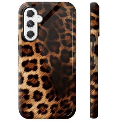 Leopard Print Phone Case for Samsung Galaxy S25, Dual Layer Shockproof Rugged Cover with Soft TPU + Hard PC, Anti-Scratch Slim Fit Wireless Charging Compatible - color: Leopard Print, size: 6.2" Galaxy S25