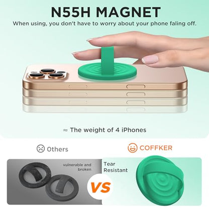 Magnetic Phone Grip for MagSafe, Silicone Ring Grip, Emerald Green - color: Emerald Green