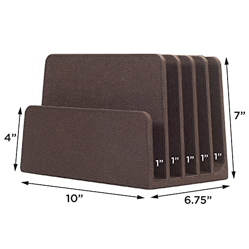 MobileVision Multi Device Stand & Organizer for Smartphones, Tablets and Laptops, Executive Dark Brown, 5 Slots - color: Dark Brown, 5 - Slot