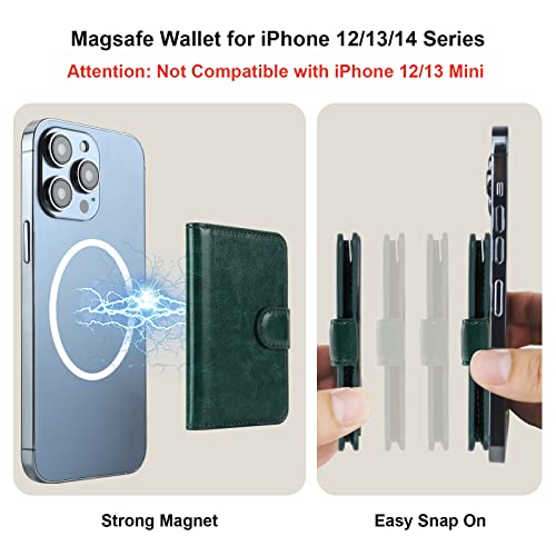 Bocasal for MagSafe Card Wallet for iPhone, Dark Green - color: Dark Green