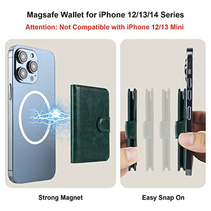 Bocasal for MagSafe Card Wallet for iPhone, Dark Green - color: Dark Green