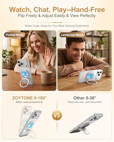Magnetic Phone Grip for MagSafe, Ultra-Thin 360° Rotate Lightweight - color: silver