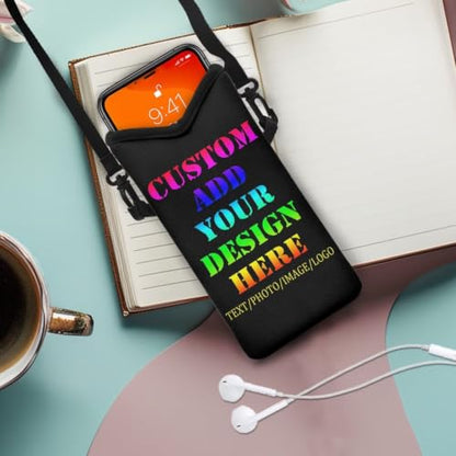 Customized Phone Pouch Mini Crossbody Bag for Women Personalized Phone Bags Custom Samll Cross Body Pouch with Photo/Image/Logo/Text, Mini Satchel for Travel, Beach, Casual - color: 0-customized
