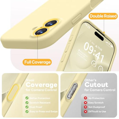 Vooii Magnetic for iPhone 17 Case, Compatible with Magsafe (Premium Liquid Silicone) (Integrated Camera Control Button) Full Body Protective Anti-Scratch Microfiber Lining 6.3", Creamy Yellow - color: Creamy Yellow, size: iPhone 17