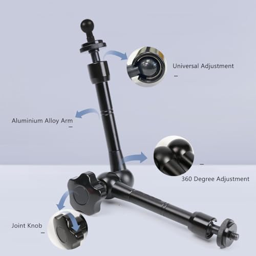 Universal 360° Adjustable Tablet Holder Mount for Treadmill, Exercise Bike, Stroller, Wheelchair, Golf Cart, Poles with Swivel Ball Heads & Secure Clamp for 4.7" to 12.9" Tablets & Phone