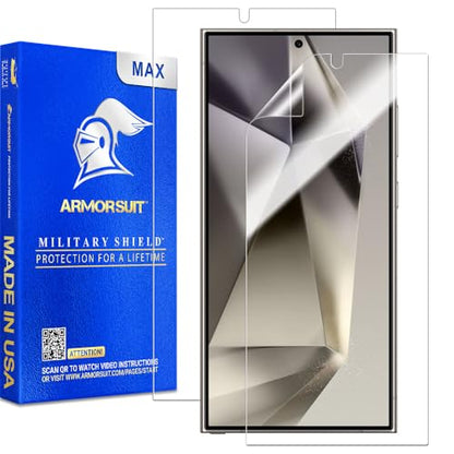 ArmorSuit 3 Pack for Samsung Galaxy S24 Ultra Screen Protector (6.8") Max Coverage MilitaryShield HD Clear Film - Made in USA - size: S24 Ultra