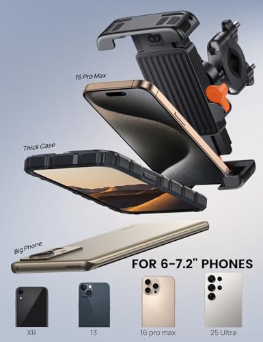 Lamicall Bike Motorcycle Phone Mount Holder - [1s Quick Lock] - color: Orange
