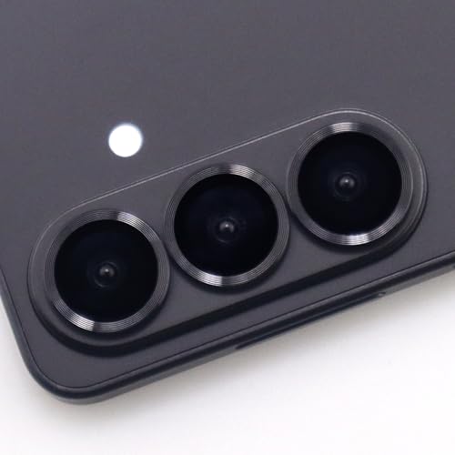 for Samsung Galaxy S26 / S26 Plus Camera Lens Protector Metal Ring Tempered Glass Lens Cover Accessories (Black) - color: Black