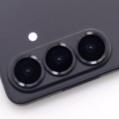 for Samsung Galaxy S26 / S26 Plus Camera Lens Protector Metal Ring Tempered Glass Lens Cover Accessories (Black) - color: Black