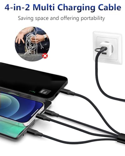 Puxnoin USB C Splitter Multi Charging Cable, USB A/C Fast Charging Cord