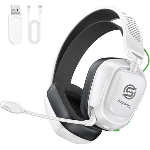 Wireless Gaming Headset for PS5 PS4 PC Switch Mac, 100H Playtime - color: Lunar White