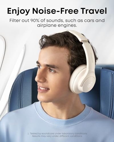 Soundcore by Anker Q20i Hybrid Active Noise Cancelling Headphones, White - color: Almond White