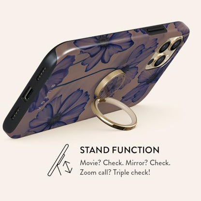 BURGA Cell Phone Ring, Holder Grip and Stand - Finger Phone Grip for Back of Smartphone Case, Kickstand 360 Rotation, Universal Ring for iPhone Samsung Galaxy Huawei Google Pixel, Stylish Accessories - color: Velvet Night, style: Gold
