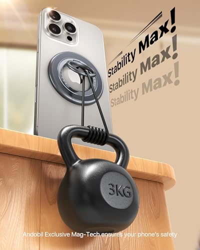 andobil 2026 3rd Gen Stabile Magnetic Phone Ring Grip for MagSafe, Durable - color: Natural Titanium