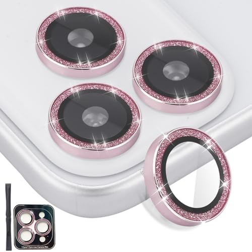 Camera Lens Protector for iPhone 17 Pro/17 Pro Max, Glitter Pink - color: Glitter Pink