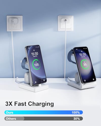 Nanami 30W USB C 3 in 1 Charging Station for Samsung Multiple Devices - color: White