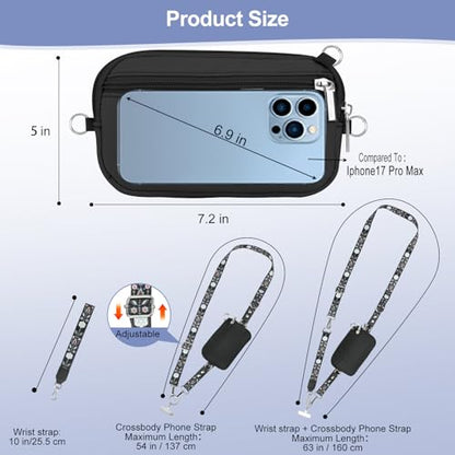 Phone Lanyard Crossbody with Detachable RFID Wallet (M1, Large) - color: Multicolor 1, size: Large