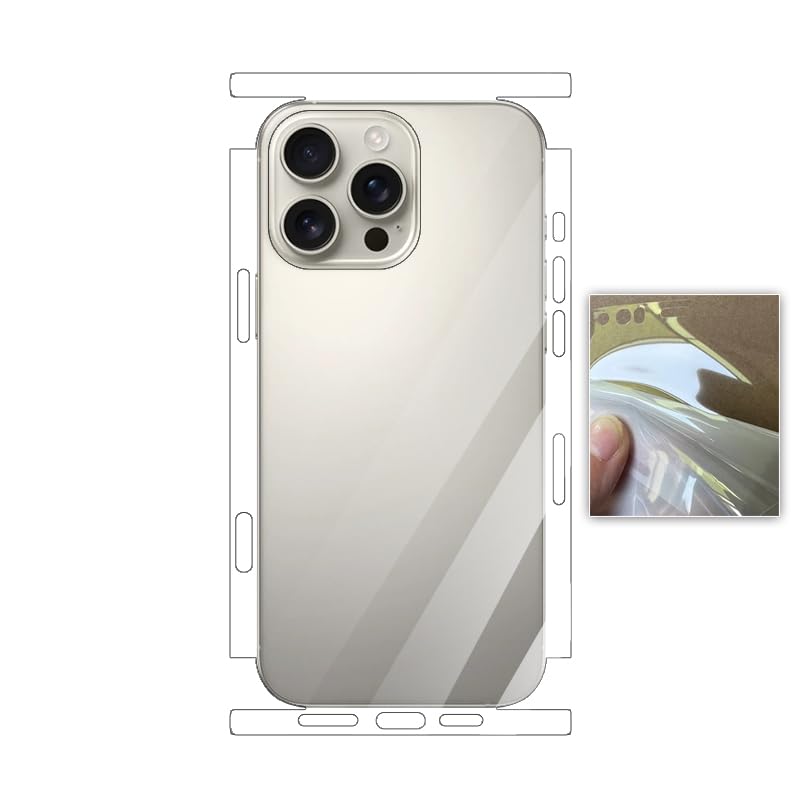 Back Protector For iPhone 16 15 14 13 12 Pro Max Plus mini Positioning Wrap Side Edge Scratch Repair Soft TPU Hydrogel Film(Matte/HD) (For iPhone 16 Pro,HD Back Film)