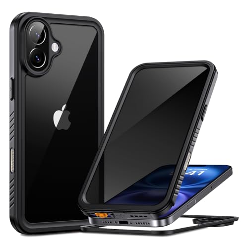Lanhiem for iPhone 16 Privacy Case, Waterproof Dustproof Shockproof Cases for iPhone 16 with Privacy Screen Protector, Full Body Heavy Duty Protective Cover for iPhone 16-6.1 inch (Black) - color: Privacy, size: for iPhone 16