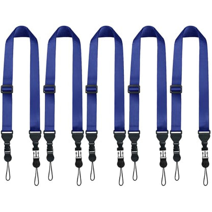 FIEIL 5 Pack Nylon iPad Strap, Adjustable Camera Neck Strap, Comfortable Shoulder Strap for iPad, Cellphone Tablet, Camera, Laptop, Binocular, Luggage Bag(Prussian Blue Universal Neck Lanyard) - size: 5 Pack Prussian Blue