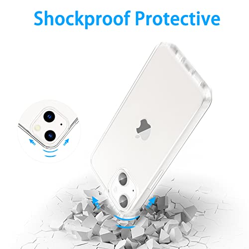 JJGoo for iPhone 13 Case Clear, Transparent Soft Shockproof Protective Slim Thin Phone Bumper Phone Cases for iPhone 13 - color: Clear