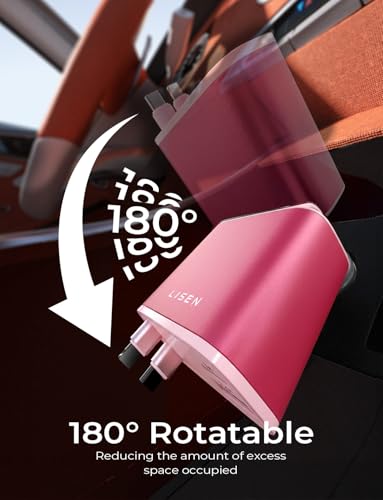 LISEN Retractable Car Charger, Pink-White - color: White-Pink, size: 31.5 Inch
