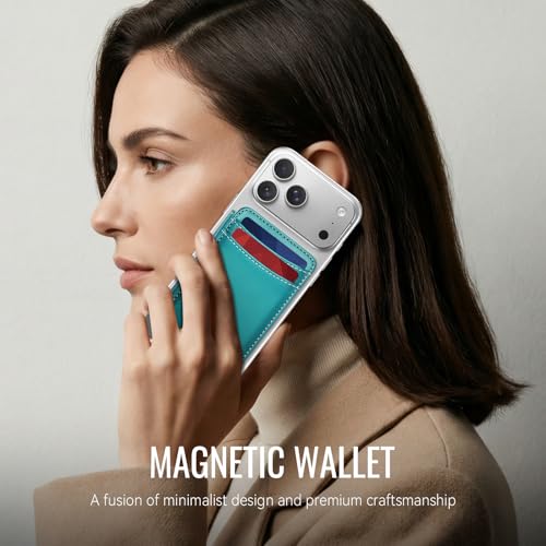 for Magsafe Wallet Magnetic RFID Blocking Card Holders, Bluish Green - color: Bluish Green