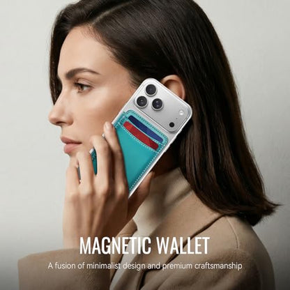 for Magsafe Wallet Magnetic RFID Blocking Card Holders, Bluish Green - color: Bluish Green