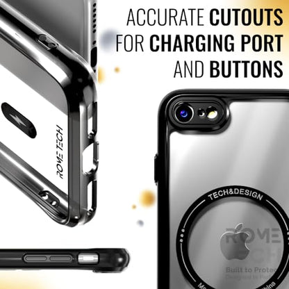 Rome Tech Clear Case Compatible with MagSafe for iPhone 7/8/SE/SE2 4.7" (2022) - Slim and Rugged Fit Thin Shockproof Case Compatible with Magsafe Devices - Clarity - style: iPhone SE