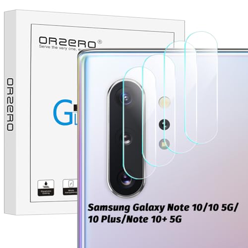 Orzero (3 Pack Compatible for Samsung Galaxy Note 10 Camera Lens Protector, Protector de Cámera Case Friendly Tempered Glass 9H High Definition Microphone Cutout Anti-Scratch - size: 6.3 inch