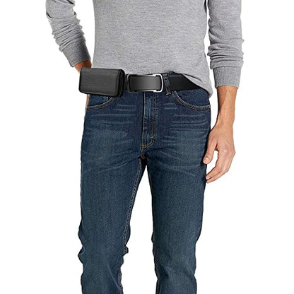 Nylon Cell Phone Holster for Cricket Vision Plus, Icon 2, Influence, Google Pixel 5a, 6, 6a, LG Harmony 4 G7 G8 K40 K22 - Horizontal Case Canvas Waist Carrying Pouch with Belt Clip/Loops, Black - size: Medium