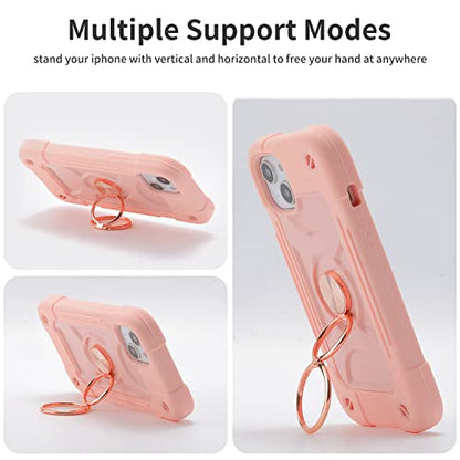 MARKILL Compatible with iPhone 14 Plus Case 6.7 Inch with 360 Degree Rotate Ring Stand, Military Grade Drop Protection Full Body Rugged Heavy Duty Protective Cover for iPhone 14 Plus Pink - color: Pink, size: iPhone 14 Plus 6.7"