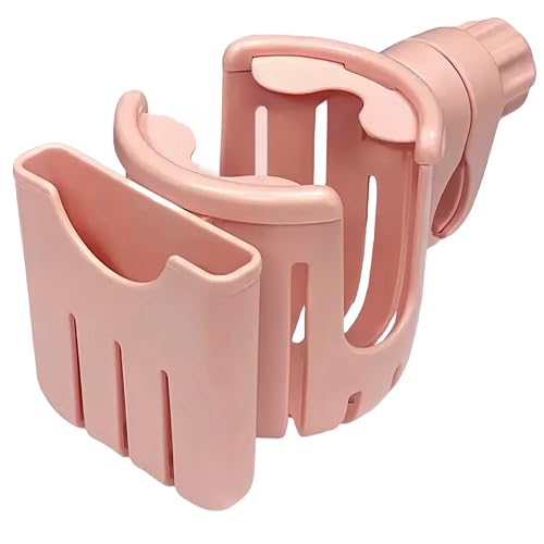 2-in-1 Water Bottle & Phone Holder for Bike - Stroller Cup Holder (Pink) - color: Pink (upgrade)
