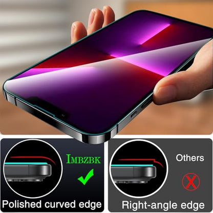 IMBZBK 3+3 Pack for iPhone 13 Pro Screen Protector, 9H+ Tempered Glass - size: iPhone 13 Pro 6.1 inch
